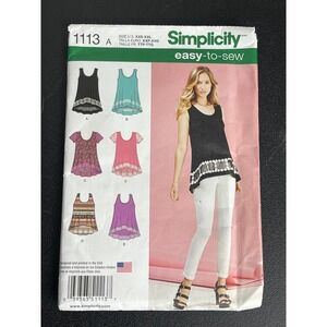 00362 - Simplicity Easy‎ to Sew Pattern 1113 A XXS-XXL Misses Knit Top/Tunic